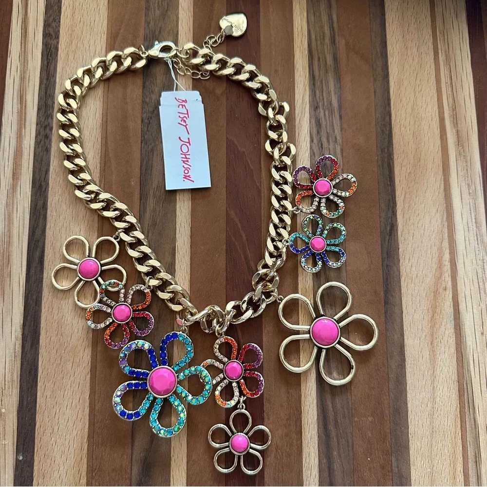 Betsey Johnson Flower Statement Necklace